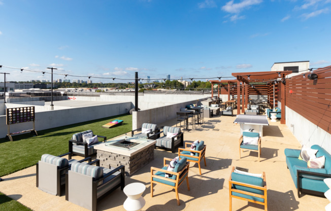 Rooftop are with Gas firepit seating