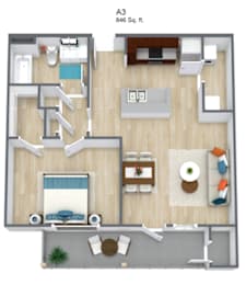 1 bed, 1 bath, 725 sqft, $1,150