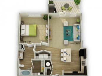 1 bed, 1 bath, 802 sqft, $1,432