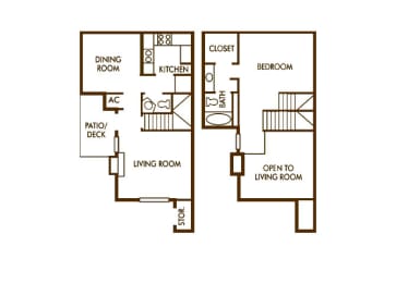 1 bed, 1.5 baths, 905 sqft, $1,034