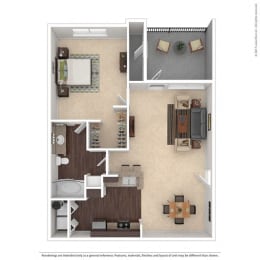 1 bed, 1 bath, $1,104