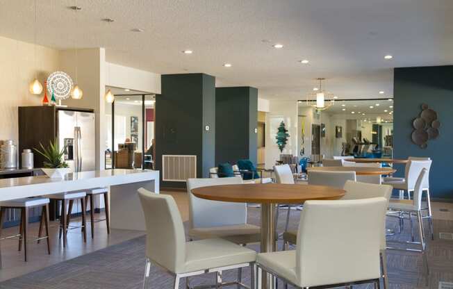 Kitchen And Dining Area In Clubhouse at Monaco Lakes, Colorado, 80222