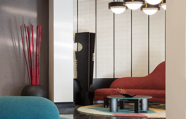 The Flat Lobby View 2 at The Flat, Los Angeles, CA, 90017