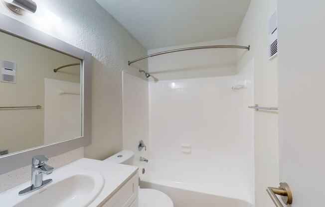 the preserve at ballantyne commons apartment bathroom with shower and sink
