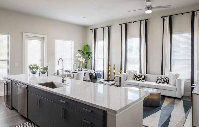 living room view from the kitchen