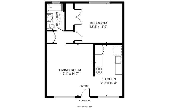 1 bed, 1 bath, 549 sqft, $2,950, Unit B