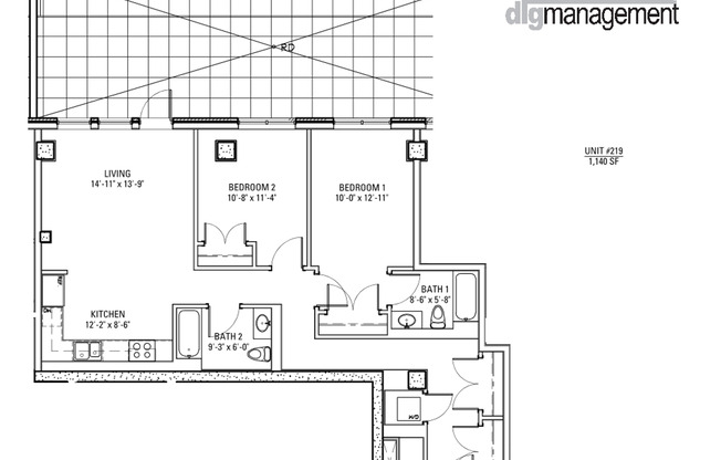 2 beds, 2 baths, 1,014 sqft, $4,300, Unit 3833-219