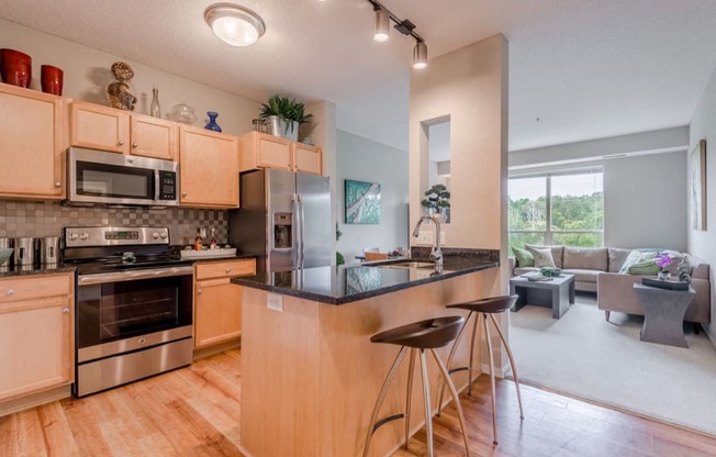 Kitchen and living room