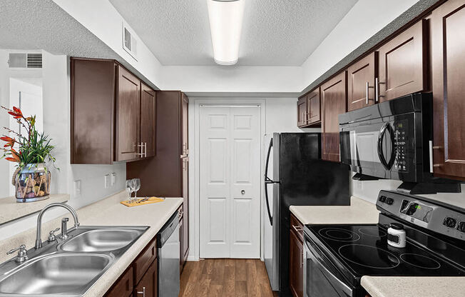 our apartments offer a modern kitchen with stainless steel appliances