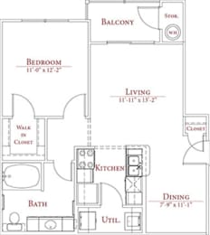 1 bed, 1 bath, 686 sqft, $1,120