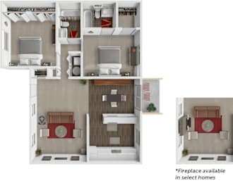 2 beds, 2 baths, 984 sqft, $1,045