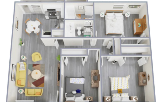 3 beds, 2 baths, 1,025 sqft, $1,945, Unit A202
