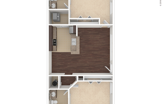 2 beds, 2 baths, 1,100 sqft, $1,845