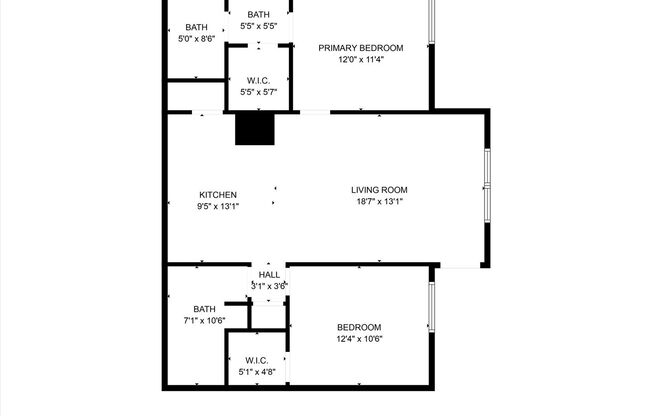 2 beds, 2 baths, $1,470, Unit D-7