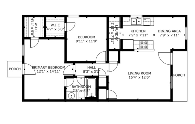 2 beds, 1 bath, 815 sqft, $1,399, Unit 306 B