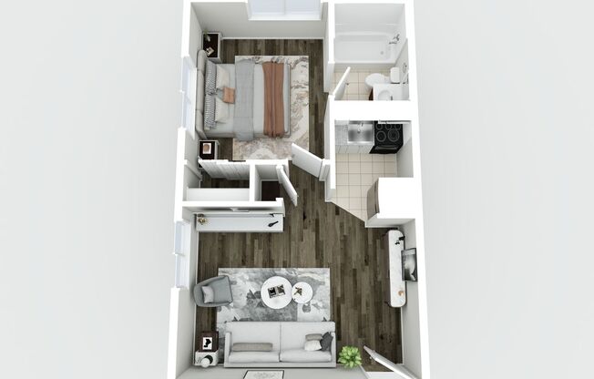 1 bed, 1 bath, 375 sqft, $699, Unit 1245 - 7