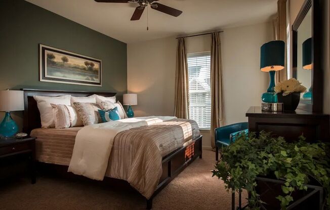 Bedroom With Ceiling Fan at Meridian West Shore, Pennsylvania