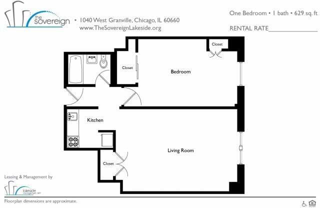 1 bed, 1 bath, 629 sqft, $1,385