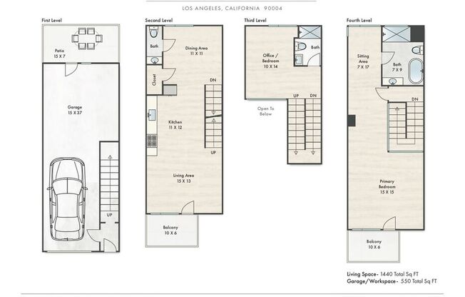 2 beds, 2.5 baths, 1,990 sqft, $7,250, Unit 405