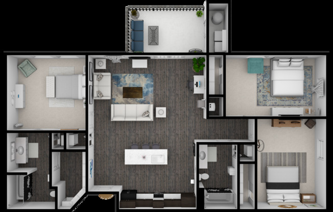 3 beds, 2 baths, 1,150 sqft, $1,899, Unit 3446-202