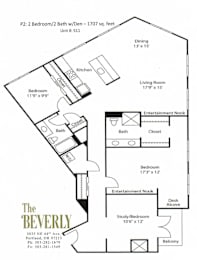 2 beds, 2 baths, 1,707 sqft, $3,978