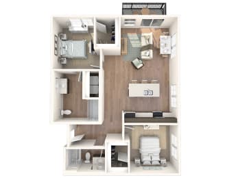 2 beds, 2 baths, 1,048 sqft, $1,995