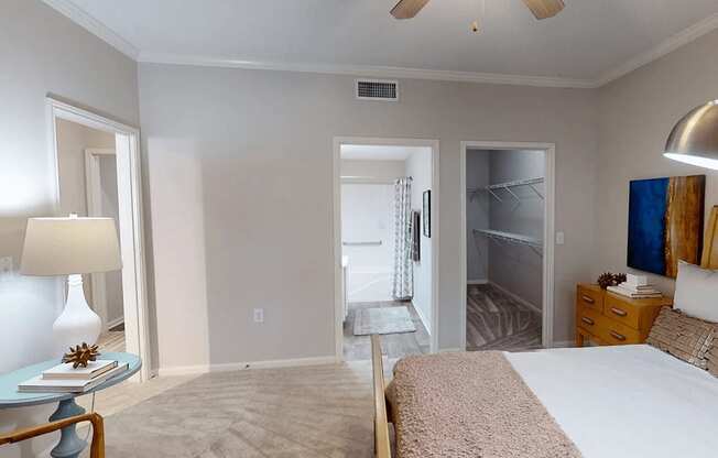 bedroom with a walk in closet