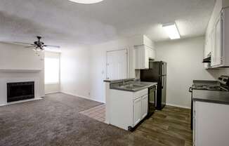 Living Romm and Kitchen at Park Place Apartments in Las Cruces New Mexico