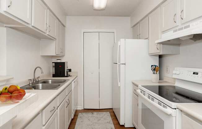 apartment kitchen with appliances