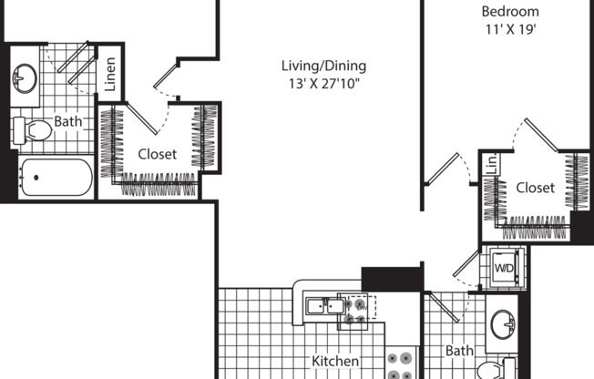 2 beds, 2 baths, 1,185 sqft, $3,581, Unit 1709