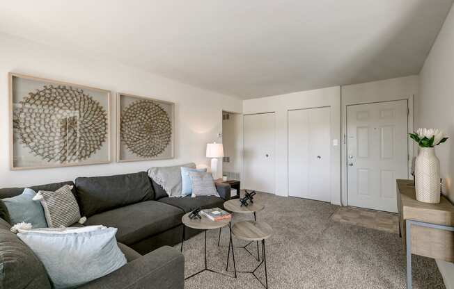 Modern Living Room at Doncaster Village Apartments, Parkville, MD, 21234