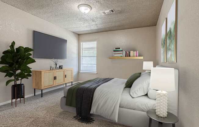 Bedroom with Plush Carpeting