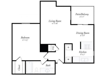 1 bed, 1 bath, 725 sqft, $1,010
