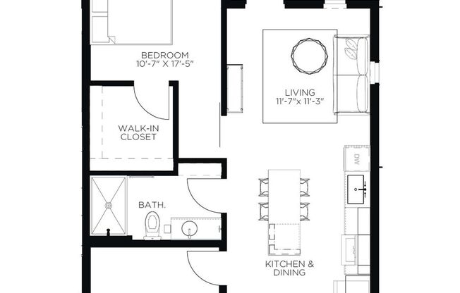 1 bed, 1 bath, 709 sqft, $1,550, Unit 3111