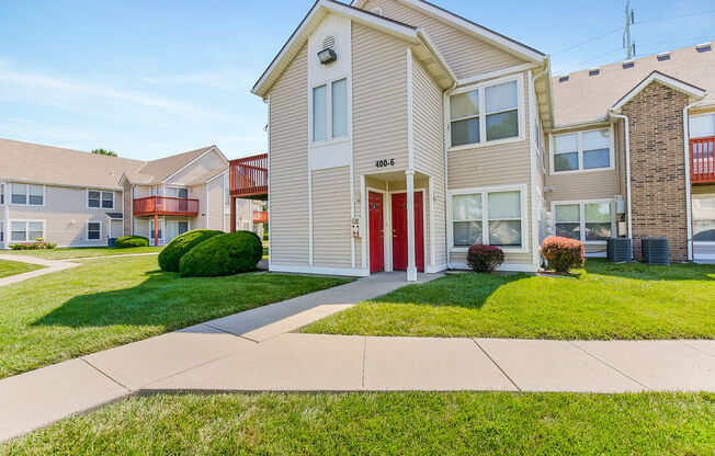 Sidewalk Leading Up To Apartment Homes Featuring Private Entrances