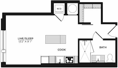 Studio, 1 bath, 448 sqft, $2,649