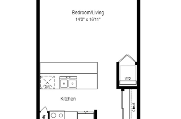 Studio, 1 bath, 408 sqft, $2,278