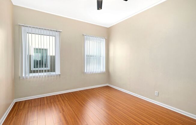 Los Angeles Apartment Bedroom with Ceiling Fan