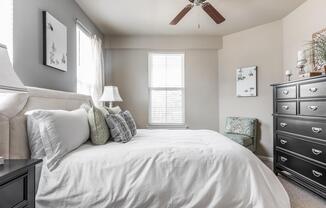 Comfortable Bedroom with Ceiling Fan