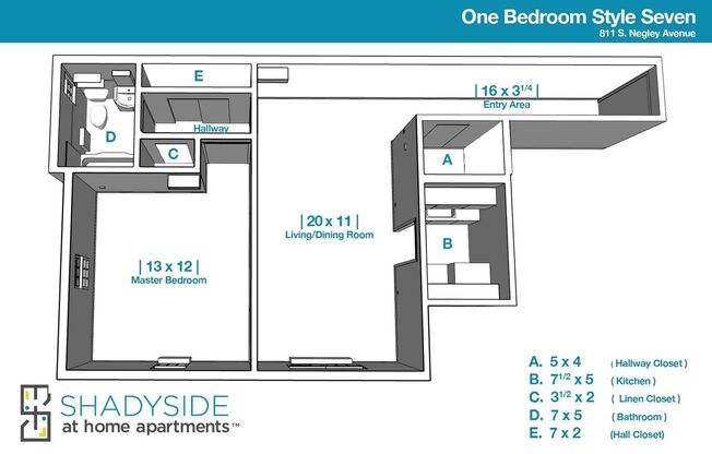 1 bed, 1 bath, 625 sqft, $1,445, Unit N307
