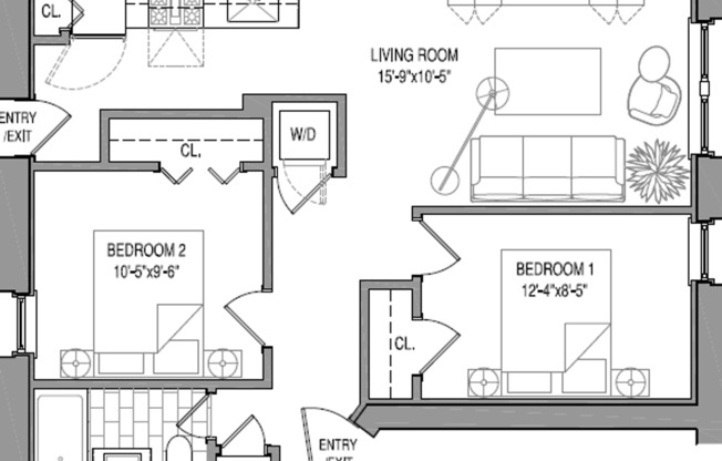 2 beds, 1 bath, 719 sqft, $3,095, Unit 835-2B
