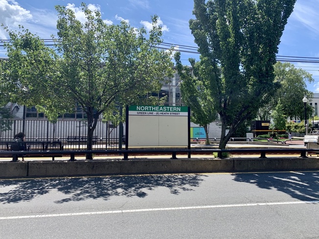 Hemenway Street Green Line Stop at Northeastern