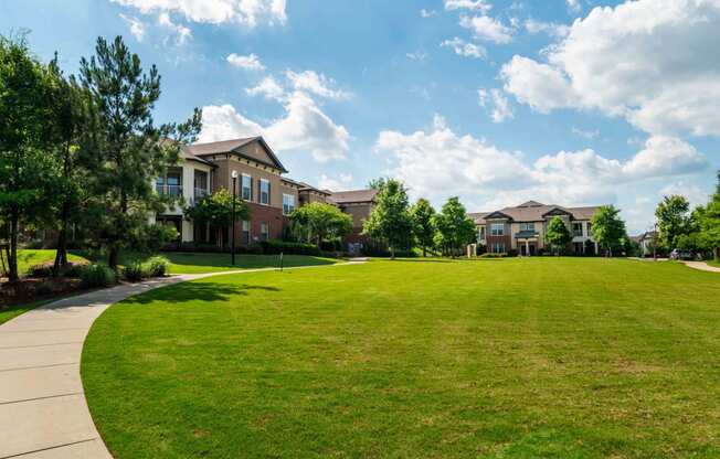 a large lawn in front of a building