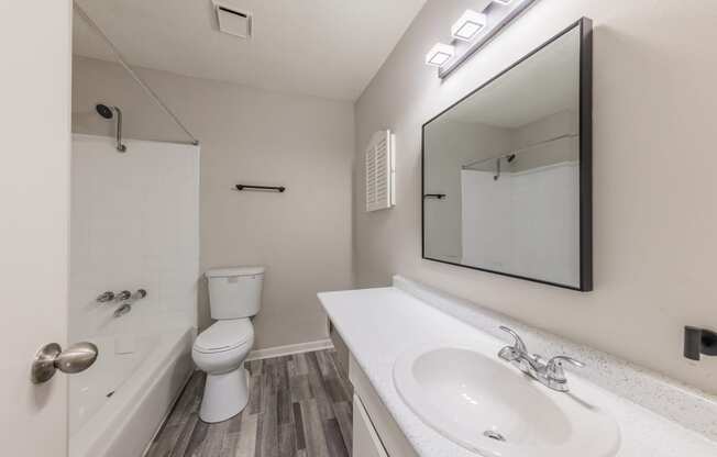 this is a photo of the bathroom of a 560 square foot, 1 bedroom apartment at as