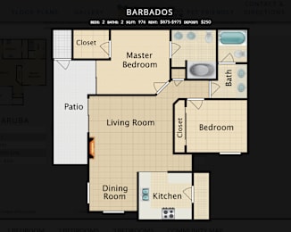 2 beds, 2 baths, 976 sqft, $1,682