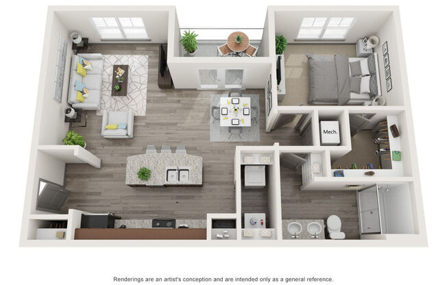 1 bed, 1 bath, 882 sqft, $1,443