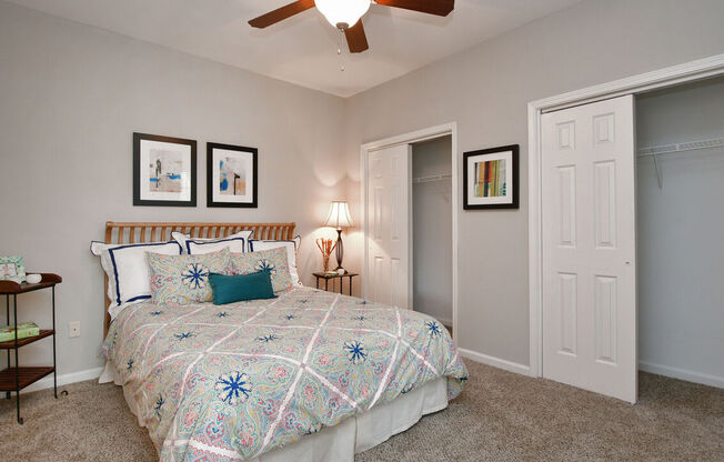 Bedroom With Ceiling Fan at Braxton Woods Lake, South Carolina, 29607