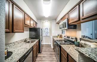 stainless steel appliances in luxury austin apartment