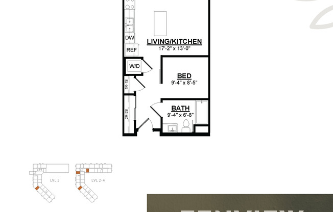 1 bed, 1 bath, 530 sqft, $1,395, Unit 322