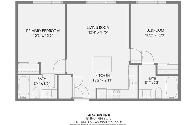 2 beds, 2 baths, 708 sqft, $1,850, Unit 306